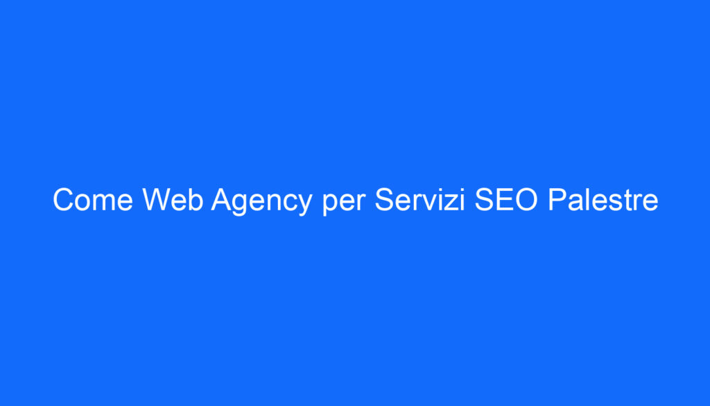 come web agency per servizi seo palestre