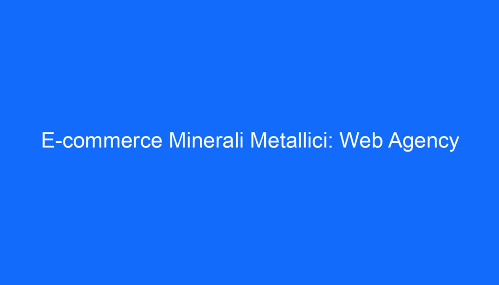 E commerce Minerali Metallici: Web Agency