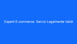 Esperti E commerce: Servizi Legalmente Validi