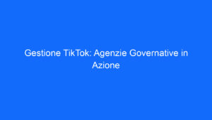 gestione tiktok agenzie governative in azione