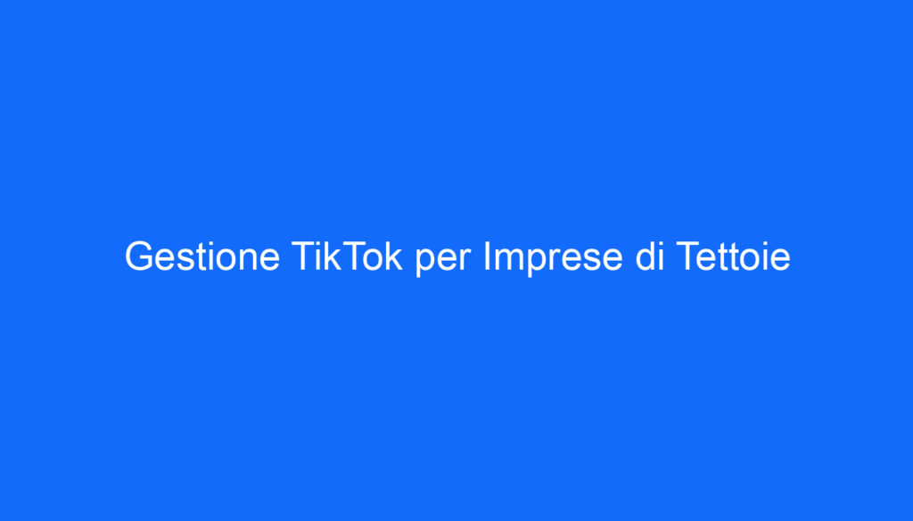Gestione TikTok per Imprese di Tettoie