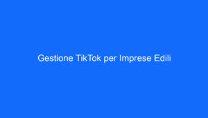 Gestione TikTok per Imprese Edili