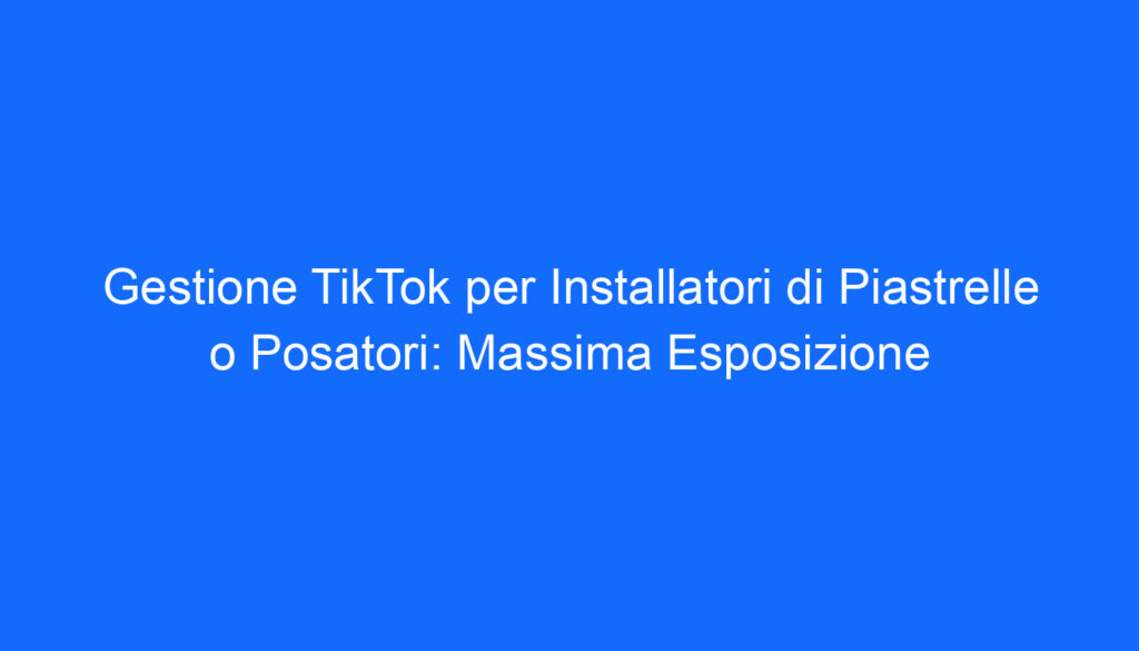 gestione tiktok per installatori di piastrelle o posatori massima esposizione
