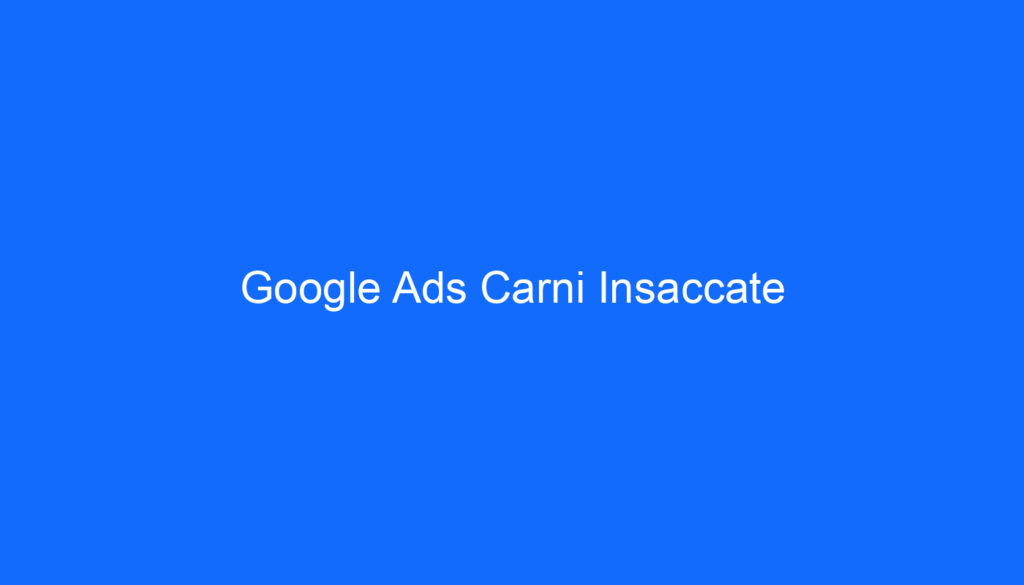 Google Ads Carni Insaccate