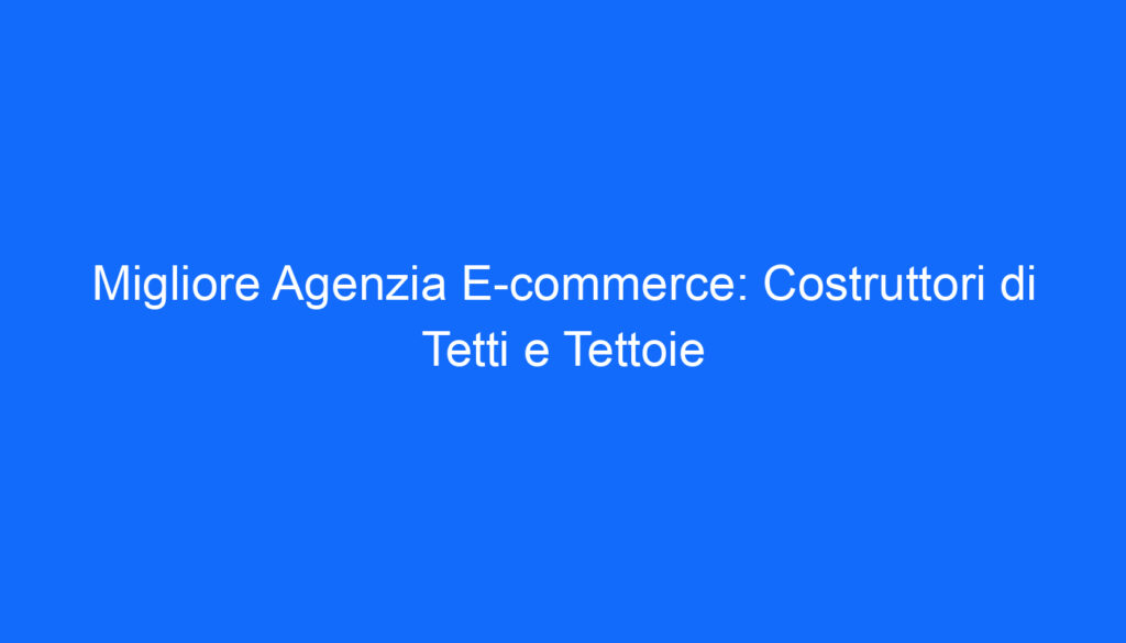 Migliore Agenzia E commerce: Costruttori di Tetti e Tettoie