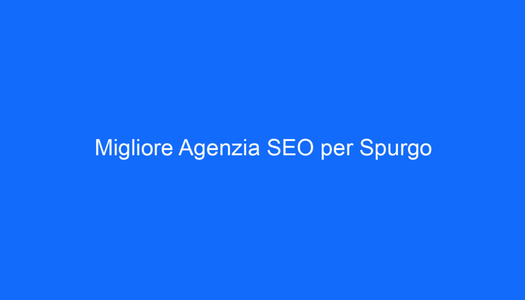 Migliore Agenzia SEO per Spurgo