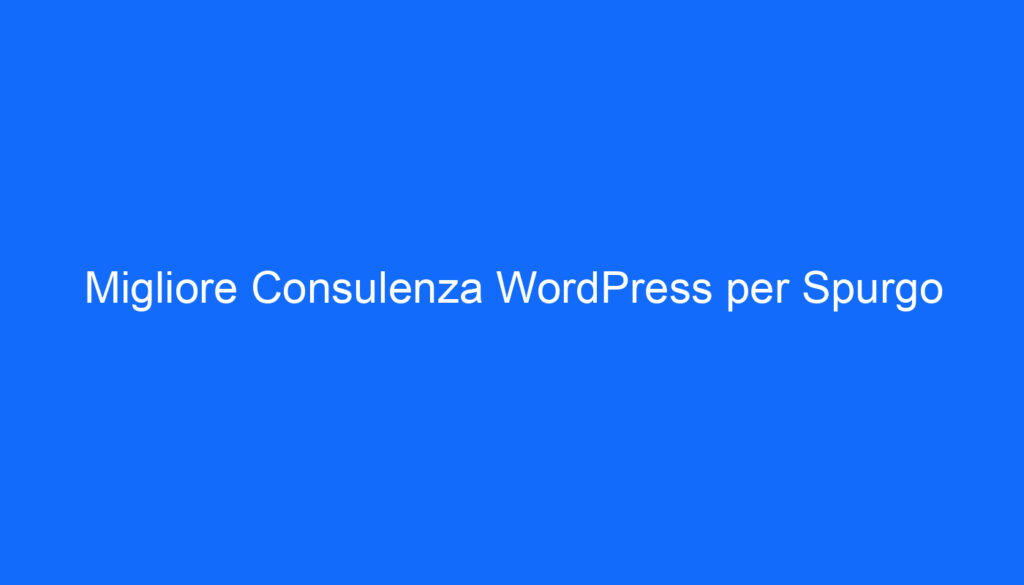 Migliore Consulenza WordPress per Spurgo