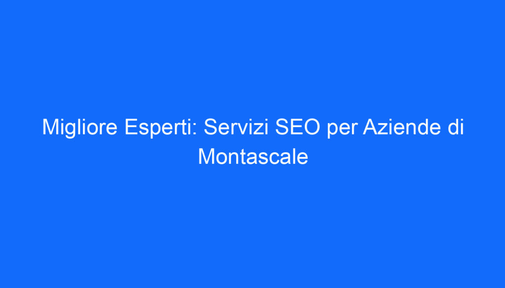 Migliore Esperti: Servizi SEO per Aziende di Montascale
