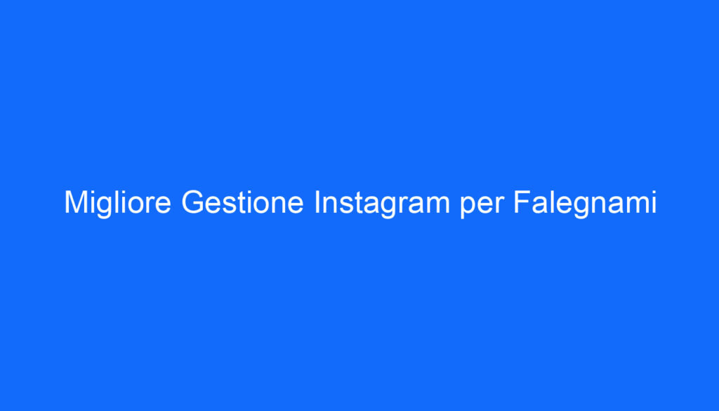 migliore gestione instagram per falegnami