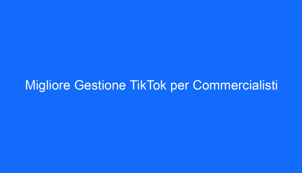 migliore gestione tiktok per commercialisti