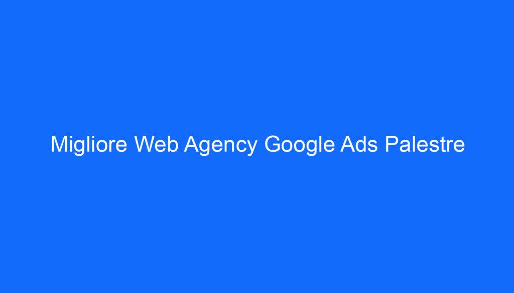 Migliore Web Agency Google Ads Palestre