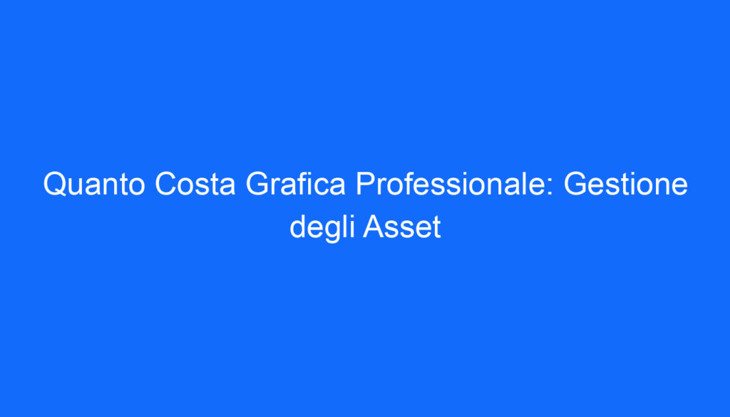 quanto costa grafica professionale gestione degli asset
