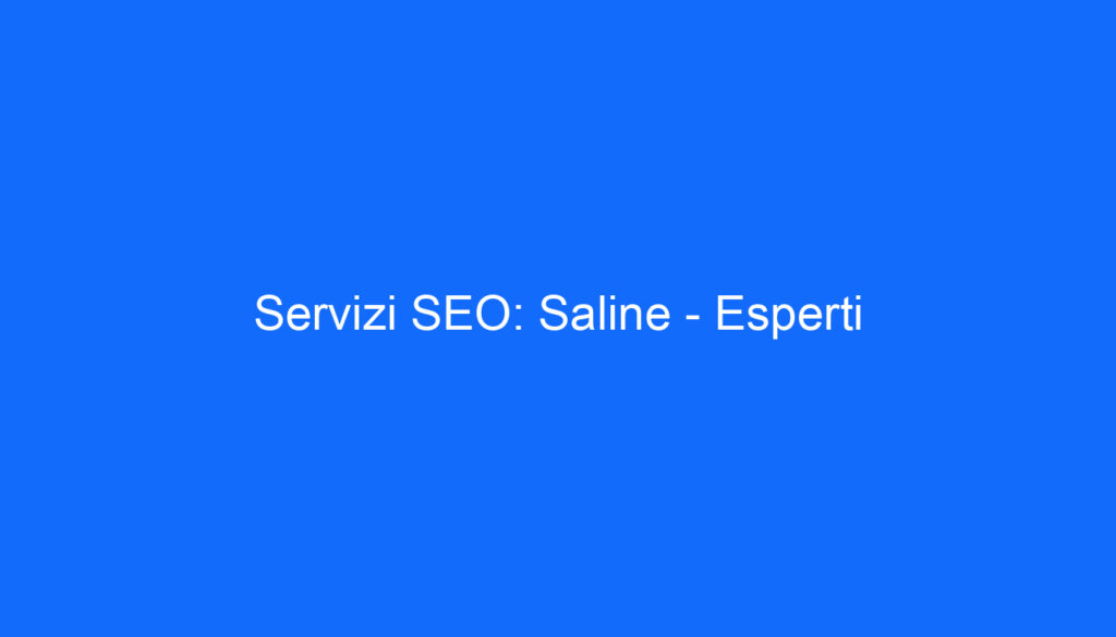 Servizi SEO: Saline   Esperti
