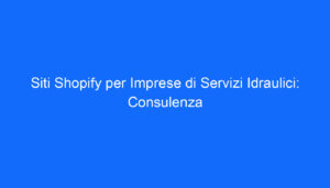 siti shopify per imprese di servizi idraulici consulenza