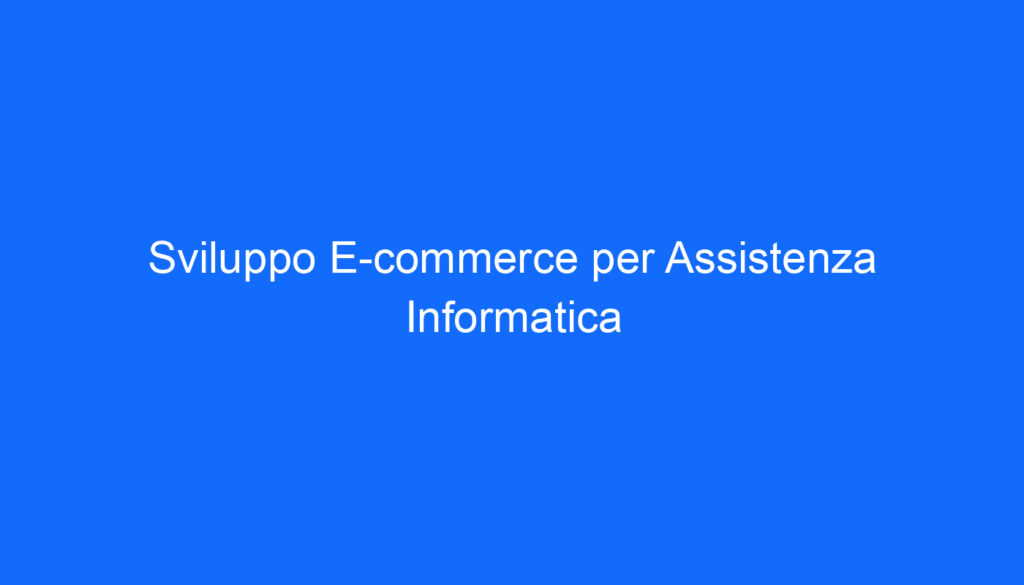 sviluppo e commerce per assistenza informatica