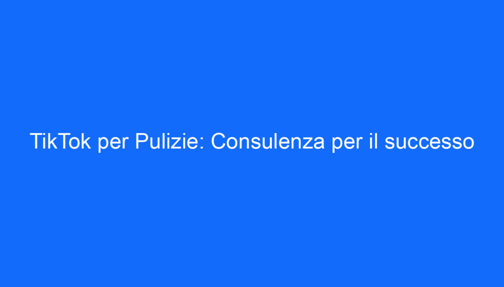 tiktok per pulizie consulenza per il successo 2 6571