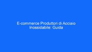 E commerce Produttori di Acciaio Inossidabile: Guida