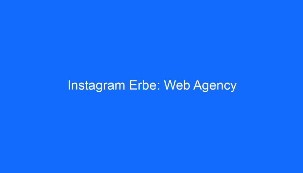 Instagram Erbe: Web Agency