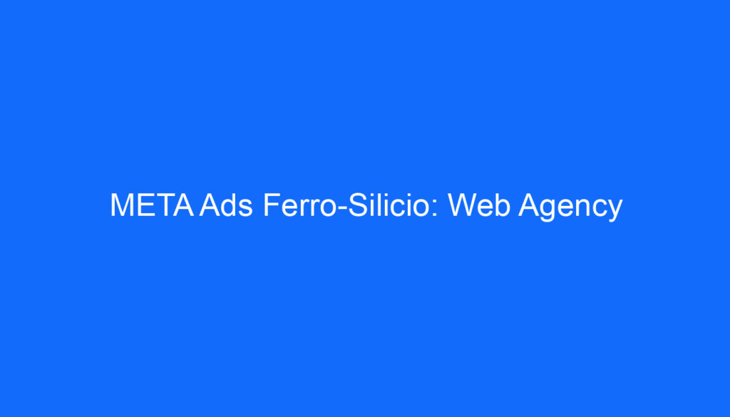 META Ads Ferro Silicio: Web Agency
