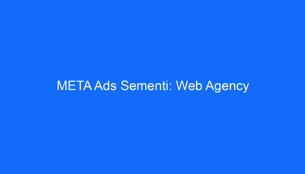 META Ads Sementi: Web Agency