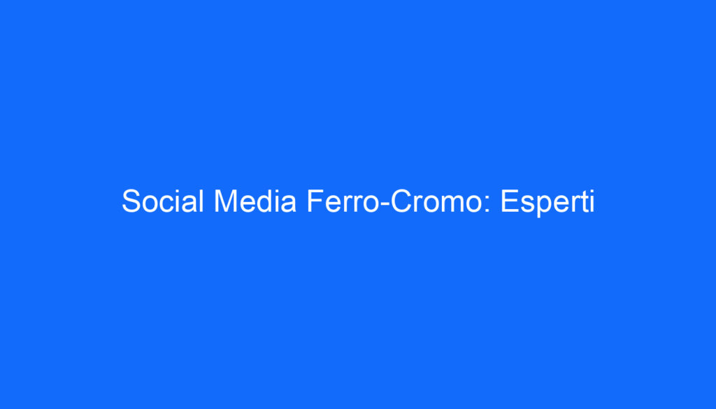 Social Media Ferro Cromo: Esperti