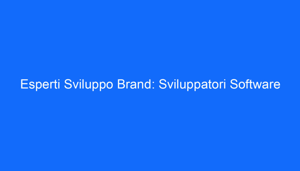 Esperti Sviluppo Brand: Sviluppatori Software