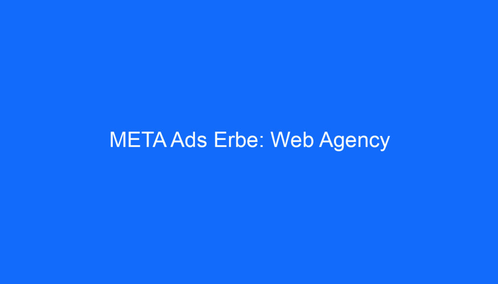 META Ads Erbe: Web Agency