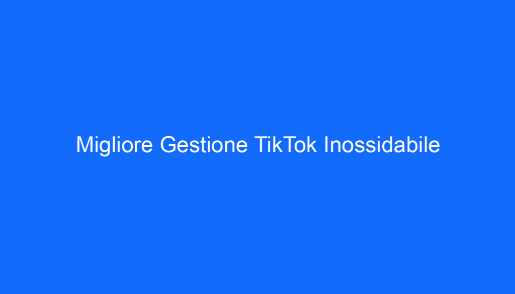 Migliore Gestione TikTok Inossidabile