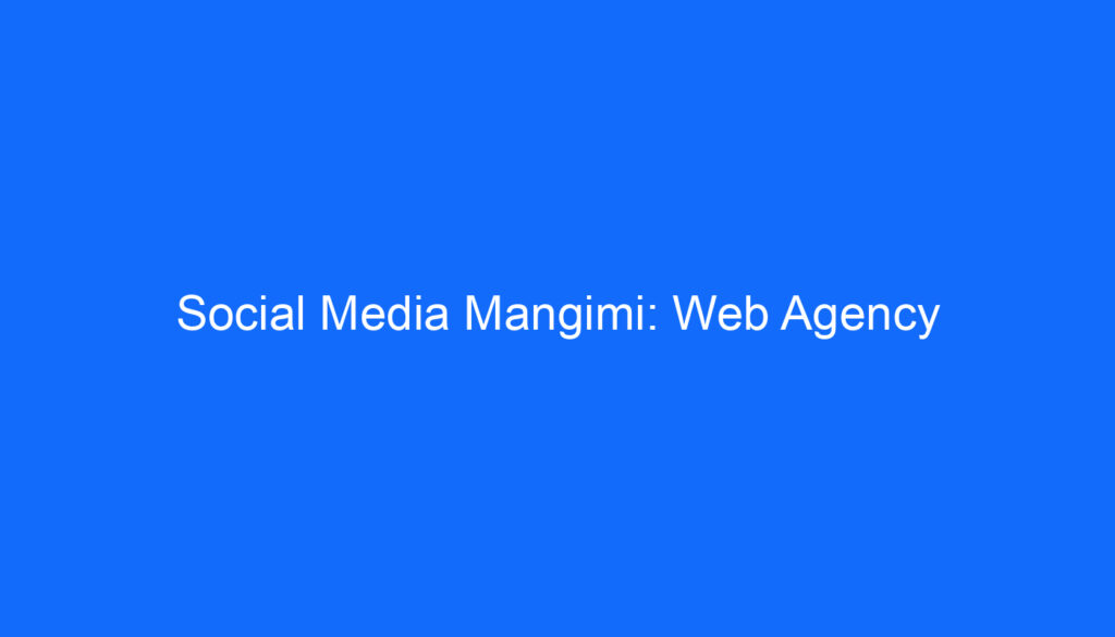 Social Media Mangimi: Web Agency