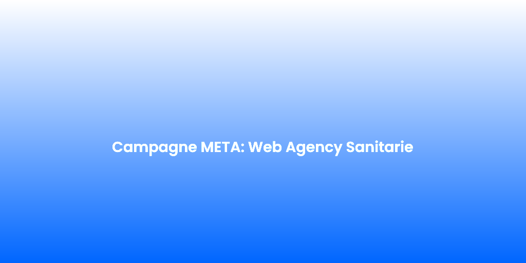 Campagne META Web Agency Sanitarie