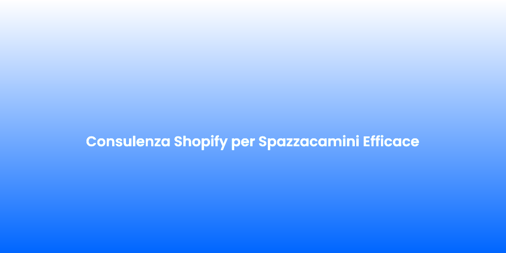Consulenza Shopify per Spazzacamini Efficace