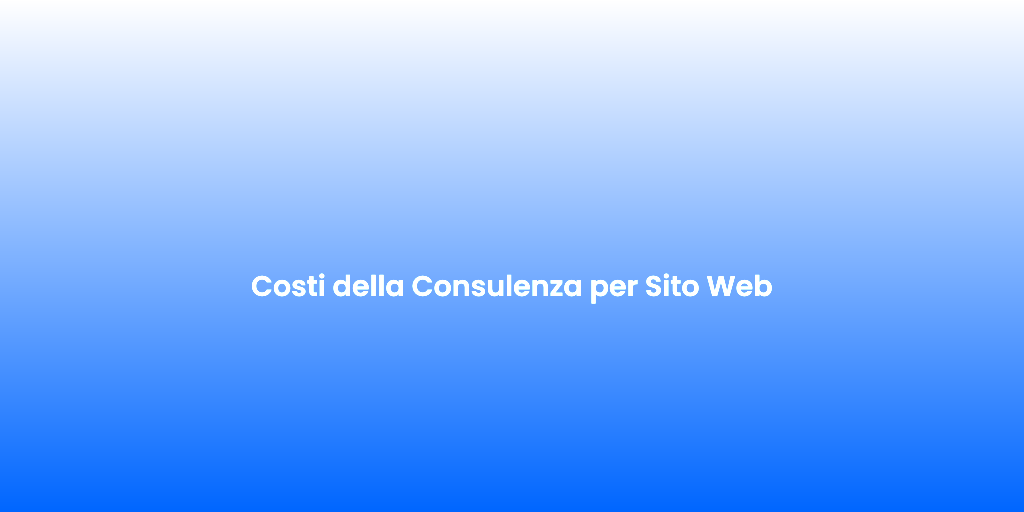 Costi della Consulenza per Sito Web 1