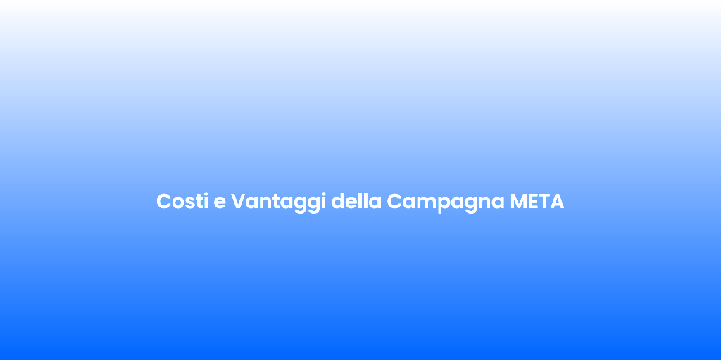 Costi e Vantaggi della Campagna META
