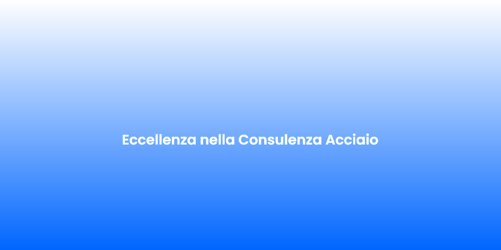 Eccellenza nella Consulenza Acciaio
