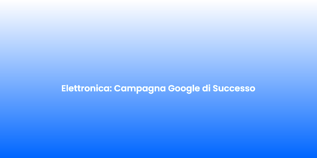 Elettronica Campagna Google di Successo