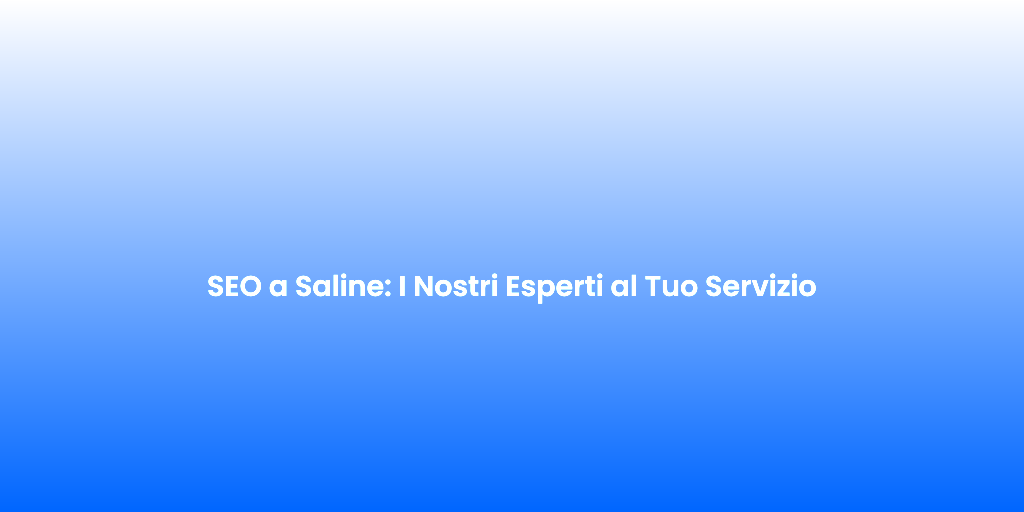 SEO a Saline I Nostri Esperti al Tuo Servizio