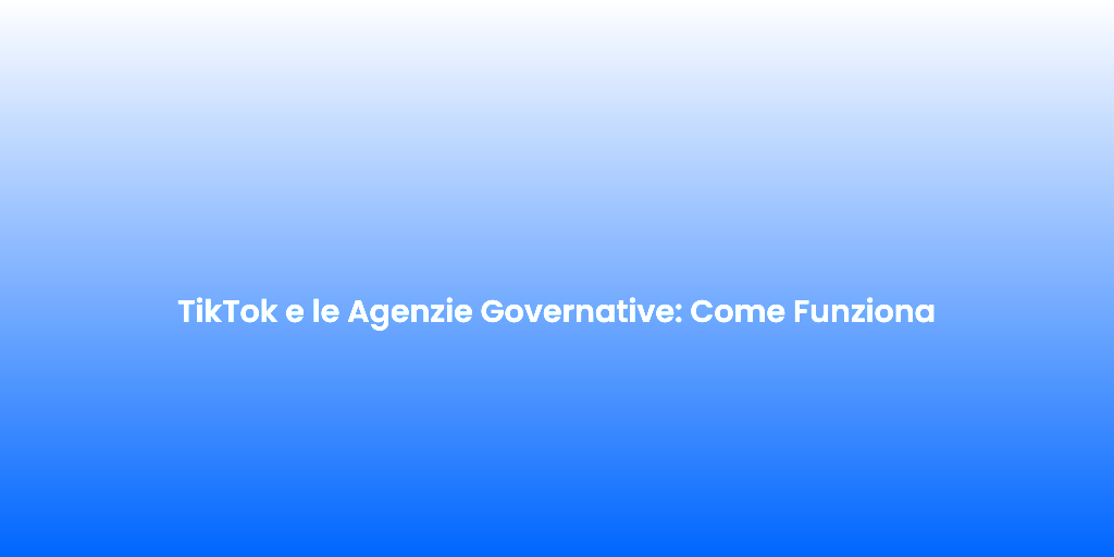 TikTok e le Agenzie Governative Come Funziona