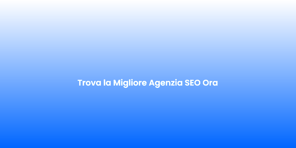 Trova la Migliore Agenzia SEO Ora