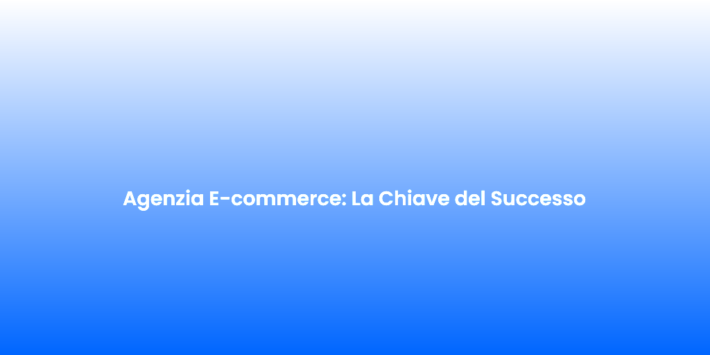 Agenzia E commerce La Chiave del Successo 1