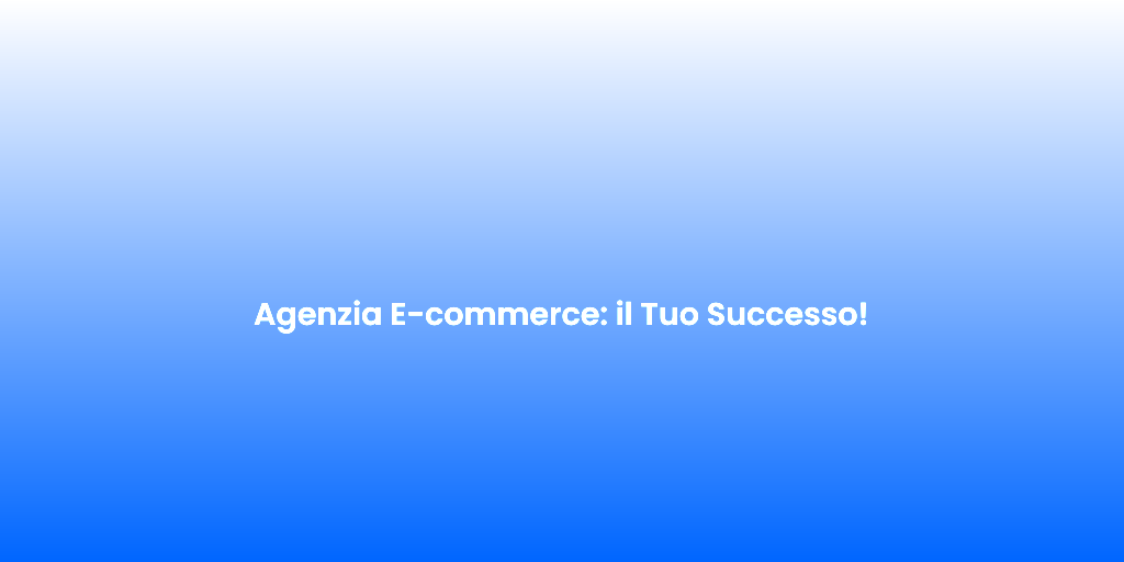 Agenzia E commerce il Tuo Successo