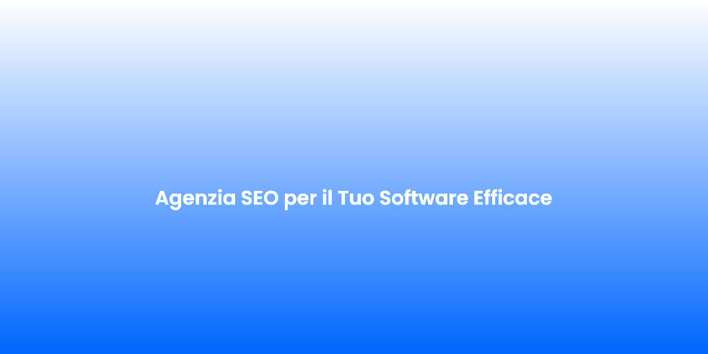 Agenzia SEO per il Tuo Software Efficace