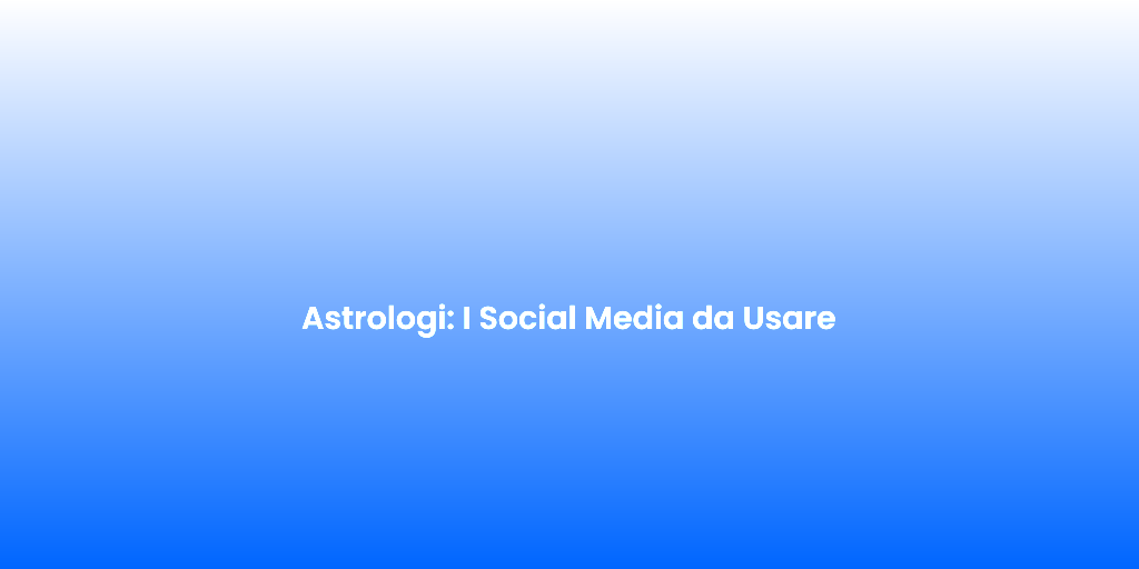 Astrologi I Social Media da Usare
