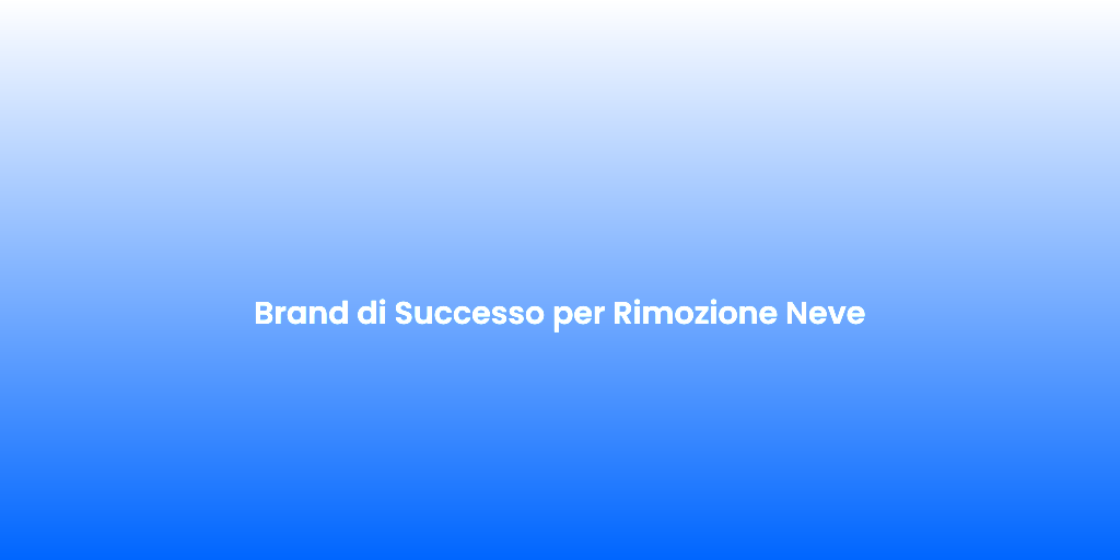 Brand di Successo per Rimozione Neve 1
