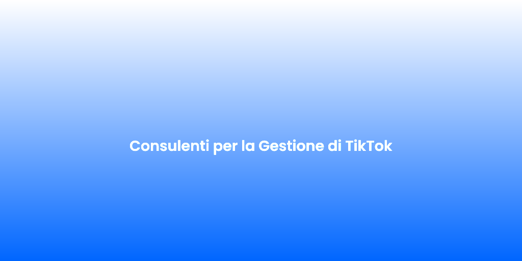 Consulenti per la Gestione di TikTok