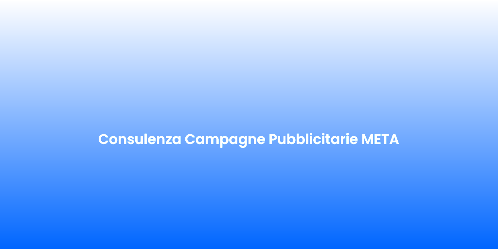 Consulenza Campagne Pubblicitarie META 1