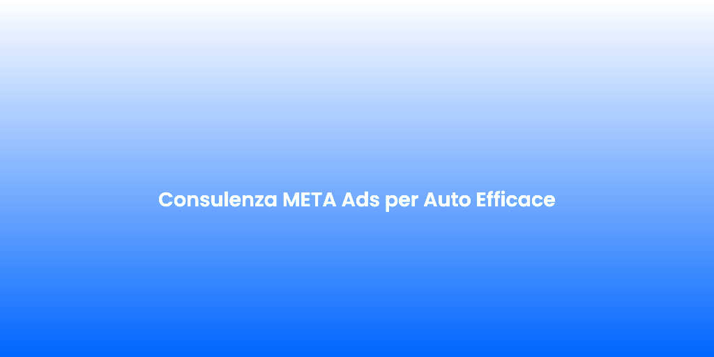 Consulenza META Ads per Auto Efficace 2