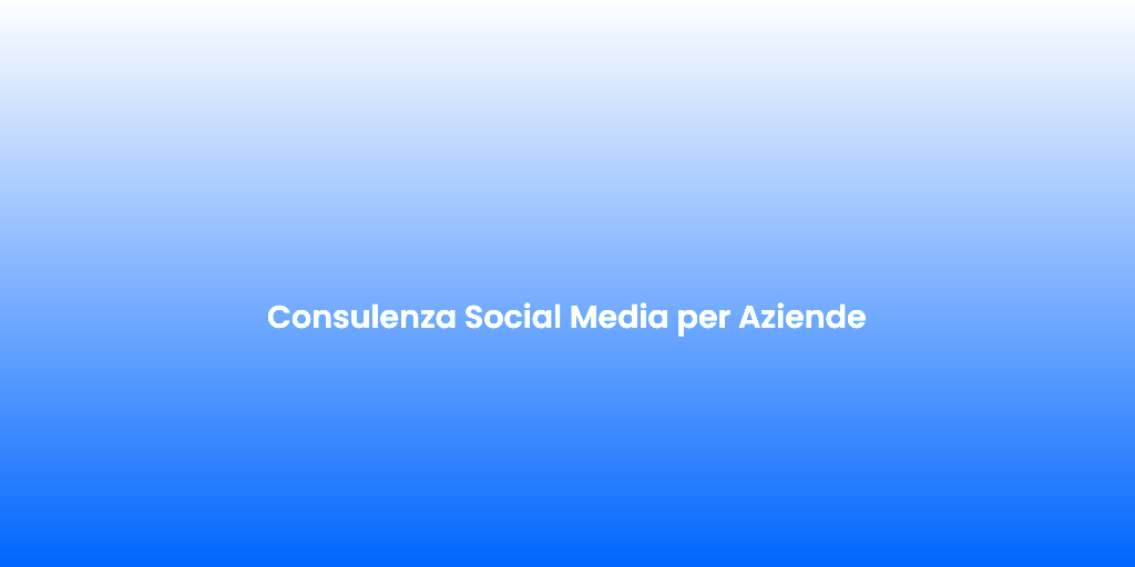 Consulenza Social Media per Aziende 1