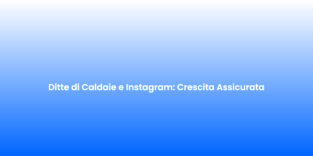 Ditte di Caldaie e Instagram Crescita Assicurata 1