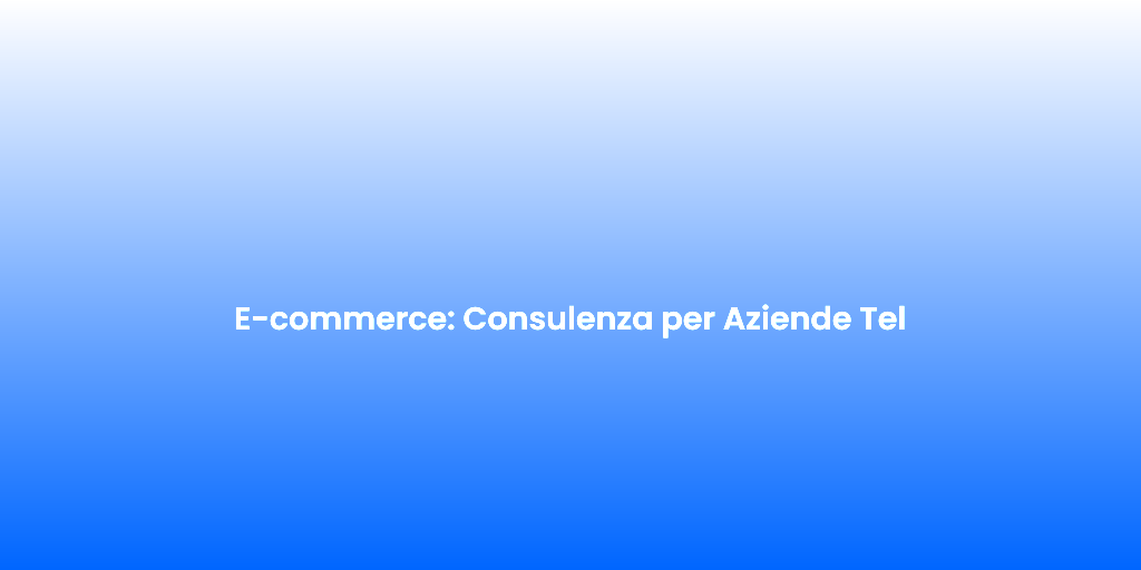 E commerce Consulenza per Aziende Tel