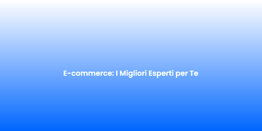 E commerce I Migliori Esperti per Te 2